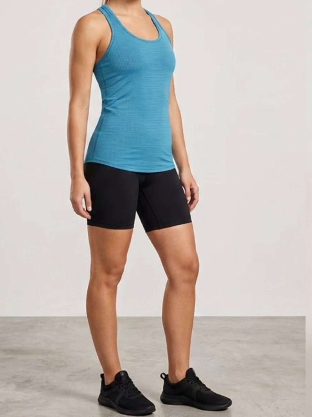 Athleta Space Dye Racerback Training Tank - Turquoise Blue